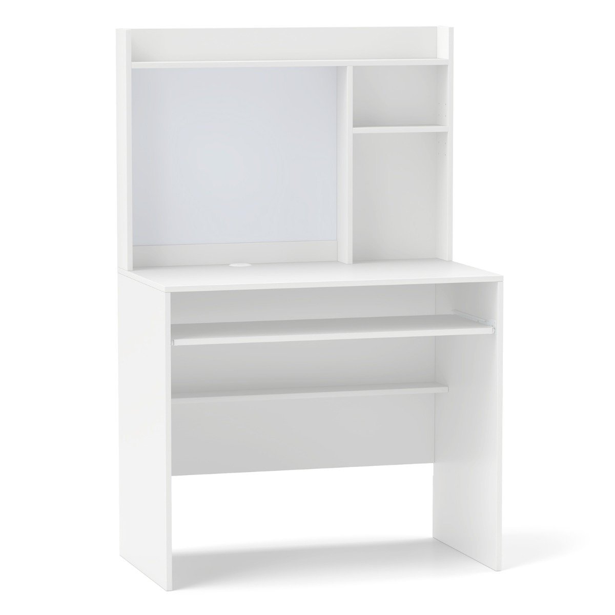 home-office-schreibtisch-12458_1_ Darbo stalas su magnetine lenta ir ištraukiama klaviatūros atrama (Balta)