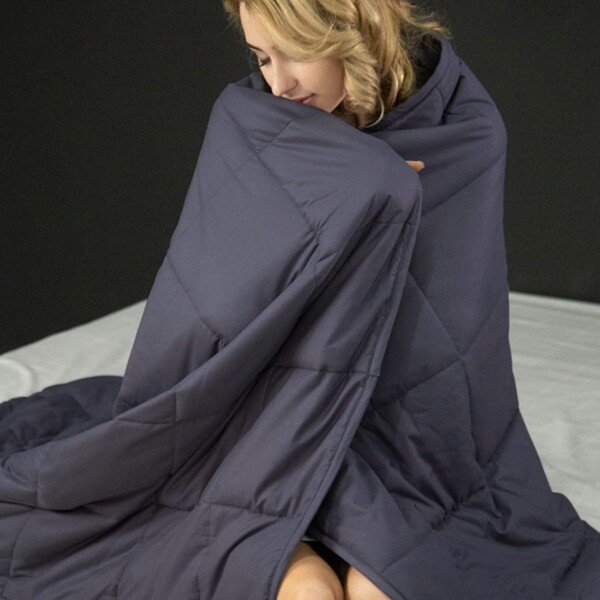 Sunkioji antklodė su medvilnės užvalkalu (Tamsiai pilka)