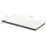 Vaikiškas čiužinys lovytei 120x60 cm su aukšto tankio putų užpildu (Balta)