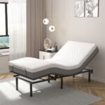 Antčiužinys su profiliuotu putplasčiu reguliuojamam lovos rėmui (Pilka ir balta)
