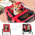 Dviračio priekaba augintiniams iki 40 kg (Raudona)