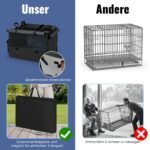 Sulankstoma transportavimo dėžė šunims su dviem angomis ir tinkliniu langu (Juoda)