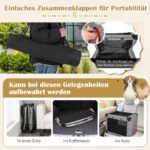 Sulankstoma šunų transportavimo dėžė su 3 durelėmis ir paminkštinimu (Pilka)