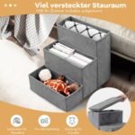 Sulankstomos 3 pakopų šunų laiptelės su daiktadėže (Pilka)