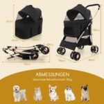 3-in-1 Nešiojamas sulankstomas gyvūnų vežimėlis (Juoda)