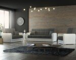 Daugiafunkcė trivietė miegamoji sofa su daiktadėže (Pilka ir balta)