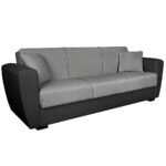 Trijų vietų miegamoji sofa su paslėptu daiktadėžiu (Pilka)