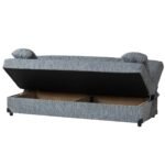 Daugiafunkcis miegamasis suolas su integruota daiktadėže 181 cm (Tamsiai pilka)