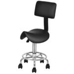 Reguliuojamo aukščio pasukama balno tipo kėdė su ergonomišku atlošu (Juoda)