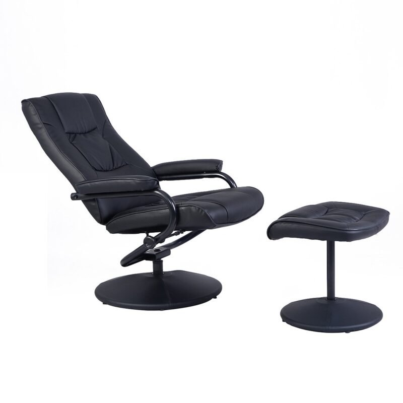 Sukamasis ir atlošiamasis poilsio fotelis (Juoda)