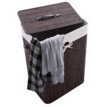 Bambusinis skalbinių krepšys 72 l (Ruda)