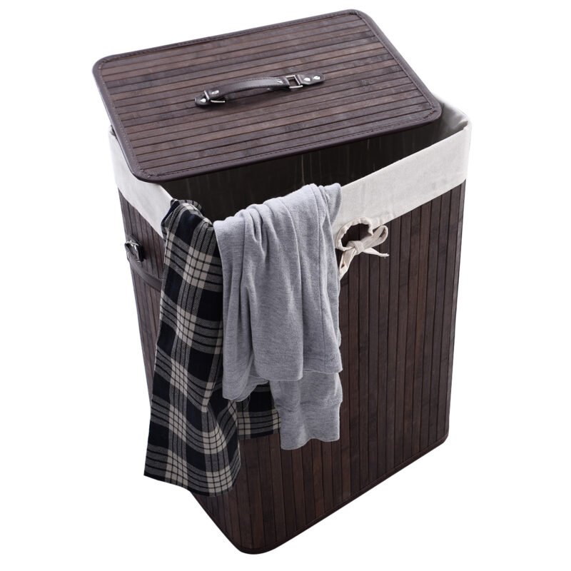 Bambusinis skalbinių krepšys 72 l (Ruda)