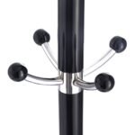 Metalinė pastatoma drabužių kabykla su skėčių laikikliu (Juoda)