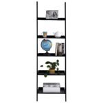 Kopėčių lentyna su 5 lentynomis (Juoda)