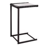 Daugiafunkcis staliukas su stikliniu paviršiumi ir poliratano apdaila (Juoda)