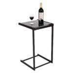 Daugiafunkcis staliukas su stikliniu paviršiumi ir poliratano apdaila (Juoda)