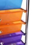 Universalus mobilus stalčių vežimėlis su 15 išimamų stalčių (Vaivorykštė)