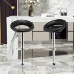 Reguliuojamo aukščio baro kėdė (Juoda)