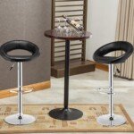 Reguliuojamo aukščio baro kėdė (Juoda)