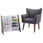 Vaikiška knygų ir žaislų lentyna su 4 skyriais (Kavos)