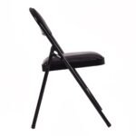 Sulankstomų virtuvės kėdžių komplektas 4 vnt. su paminkštintu atlošu ir sėdyne (Juoda)