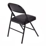 Sulankstomų virtuvės kėdžių komplektas 4 vnt. su paminkštintu atlošu ir sėdyne (Juoda)