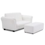 Dvivietė vaikiška sofa su pakoja (Balta)