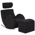 Vaikiškas Supamasis Fotelis su Kojų Atrama (Pilka)