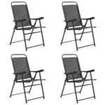 Sulankstomos lauko kėdės 4 vnt. tamsiai pilkos (Tamsiai pilka)
