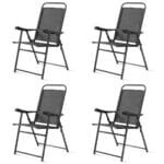 Sulankstomos lauko kėdės 4 vnt. tamsiai pilkos (Tamsiai pilka)