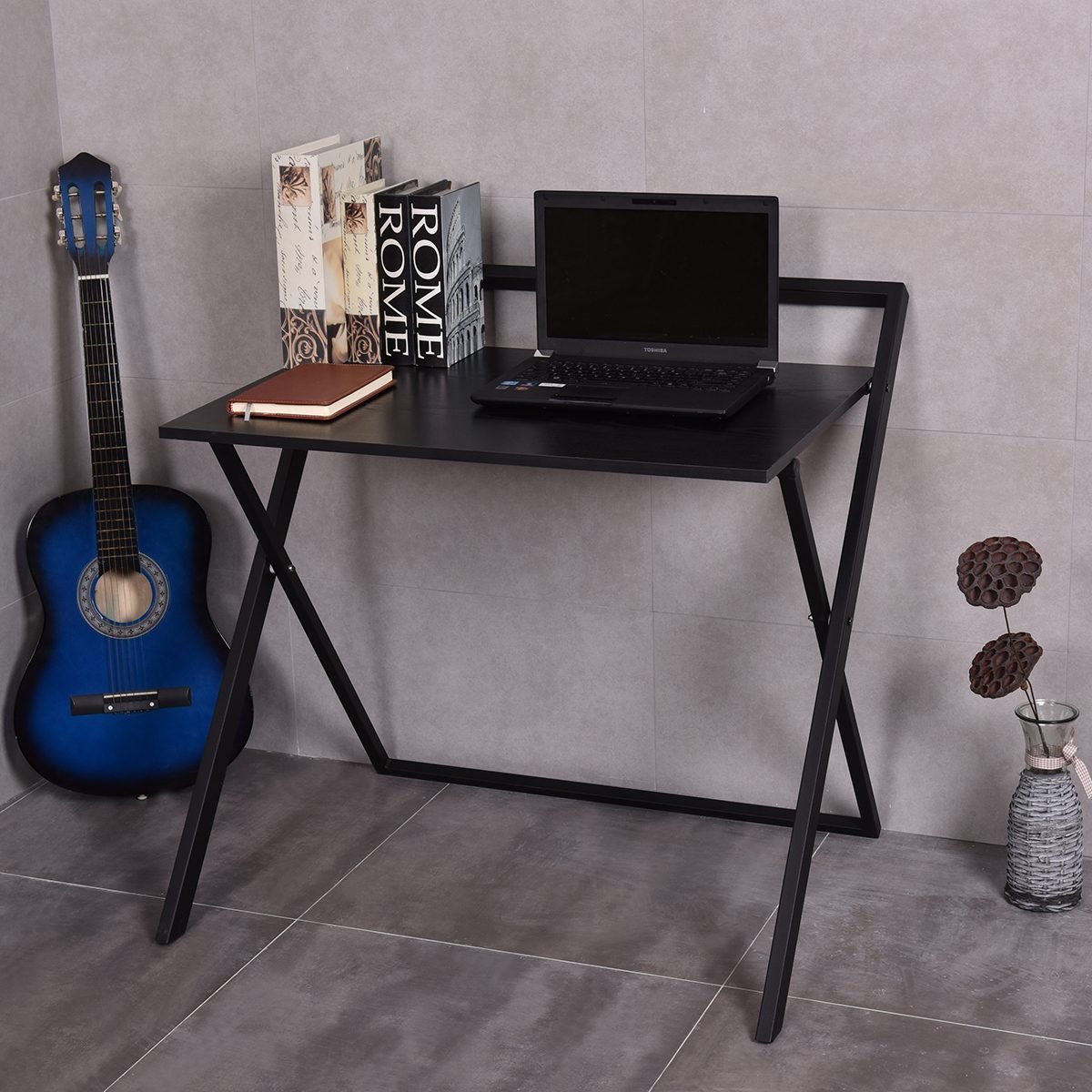 hw54481_12_ Sulankstomas rašomasis stalas (Juoda)