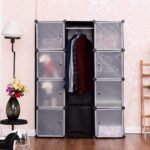 Modulinė drabužių spintos ir lentynų sistema (Juoda)