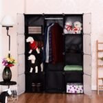 Modulinė drabužių spintos ir lentynų sistema (Juoda)