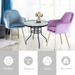 Sodo staliukas su storu stikliniu stalviršiu ir skėčio anga (Juoda)