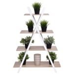 4 pakopų kampinė lentyna (Natūrali)