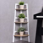 3 aukštų kampinė lentyna (Medienos)