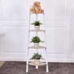 Universali kampinė pastatoma lentyna iš MDF su 3-4 pakopomis (Medienos)