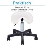 Reguliuojamo aukščio pasukama taburetė su atlošu (Balta)