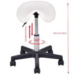 Reguliuojamo aukščio pasukama taburetė su atlošu (Balta)