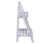 Daugiafunkcinė sulankstoma 2 lentynų kopėčių lentyna (Balta)