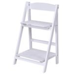 Daugiafunkcinė sulankstoma 2 lentynų kopėčių lentyna (Balta)