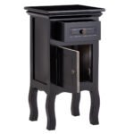 Naktinė spintelė su stalčiumi ir durelėmis (Juoda)