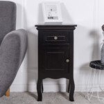 Naktinė spintelė su stalčiumi ir durelėmis (Juoda)