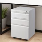 Biuro konteineris su trimis stalčiais ir užraktu (Balta)