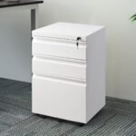 Biuro konteineris su trimis stalčiais ir užraktu (Balta)