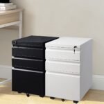 Biuro konteineris su trimis stalčiais ir užraktu (Balta)