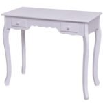 Kosmetinis staliukas su atlenkiamu veidrodžiu ir kėdute (Juoda)