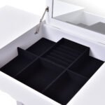 Kosmetinis staliukas su atlenkiamu veidrodžiu ir kėdute (Juoda)