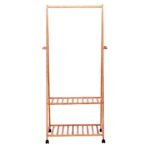 Bambusinis rūbų stovas su ratukais (Medžio)