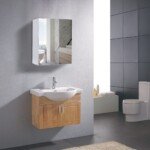 Pakabinama vonios spintelė su veidrodžiu (Balta)